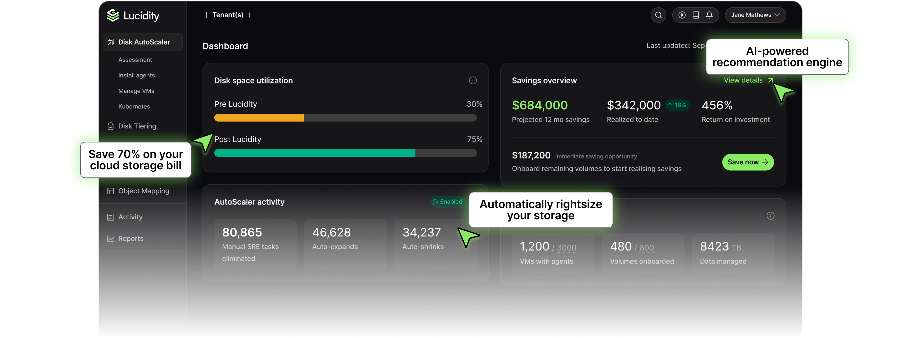 Lucidity dashboard